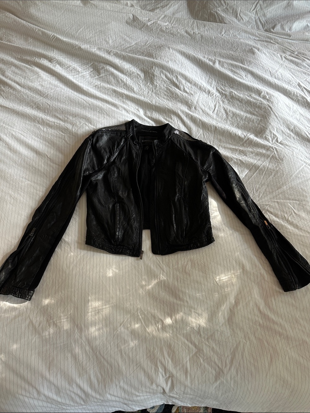 BCBGMaxazria Black Women's Leather Jacket
